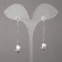 Cercei Xuping placate cu rodiu, cu cristale albe și mărgele 15x11 mm, lungime 50 mm, grosime 1,1 mm