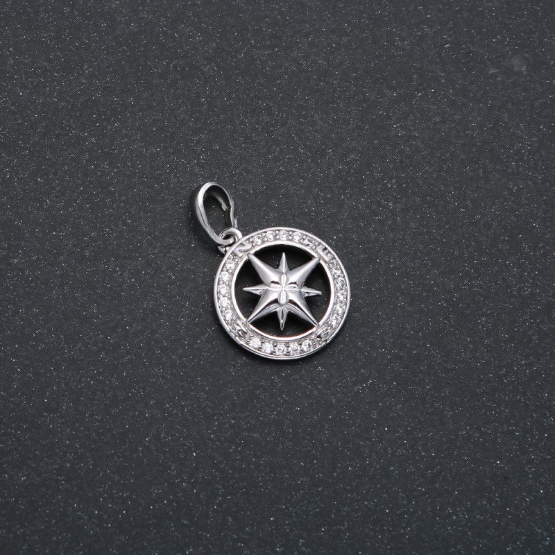 Pandantiv Xuping placat cu rhodiu, cu cristale albe 22x15 mm +