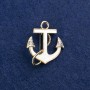 Promoție! Broșă Ancoră din metal auriu, sidef și strasuri, 30×28 mm +