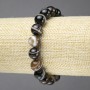 Brățară pe elastic din agat maro închis, bile netede, diametru 10 mm