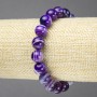 Brățară pe elastic din agată violetă, bile lucioase, diametru 10 mm+