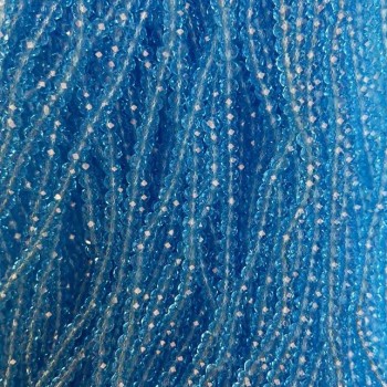 Mărgele din cristal cehesc pe șnur, albastru deschis, rondel tăiat, diametru 3,5×3 mm, lungime 33 cm + -