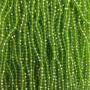 Mărgele din cristal ceh pe fir, verde transparent, rondel facetat, diametrul 3,5×3 mm, lungime 34 cm