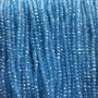 Perle din cristal cehesc pe fir transparent albastru ceresc cu reflexie de benzină, rondel tăiat, diametrul 3x2,5 mm + -, lungime 36 cm +