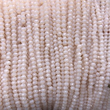 Mărgele din cristal ceh pe șnur, piersică mată, rondel tăiat, diametrul 3×2,5 mm, lungime 36–38 cm