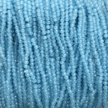 Mărgele din cristal ceh în nuanță ceresc mat, 3x2,5 mm