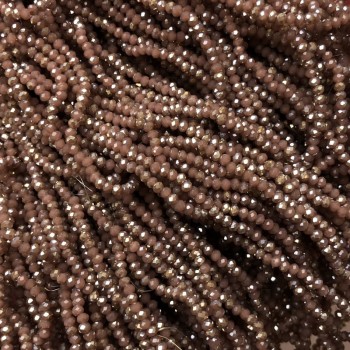 Mărgele din cristal ceh pe fir, tăiate cu freză, mat, cu placare, rondel tăiat, diametrul 3×2,5 mm, lungime 36–38 cm +