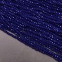 Mărgele din cristal ceh pe fir, albastru închis mat, rondel facetat, diametrul 3x2,5 mm, lungime 36-38 cm + -
