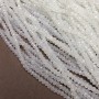 Mărgele transparente lăptos din cristal ceh pe șnur, rondel tăiat, diametrul 3,5x3 mm, lungime 36-38 cm