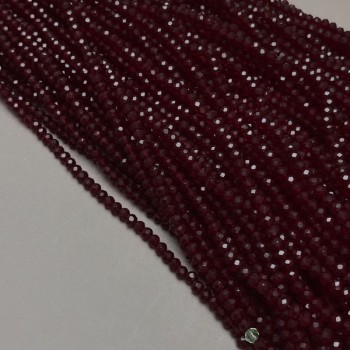 Mărgele din cristal ceh pe fir, roșu-smarald transparent, rondel facetat, diametrul 3,5×3 mm, lungime 36–38 cm