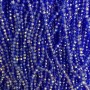 Mărgele din cristal ceh pe fir, albastru transparent cu luciu de benzină, formă rondel tăiată, diametru 3,5x3 mm, lungime 36 cm