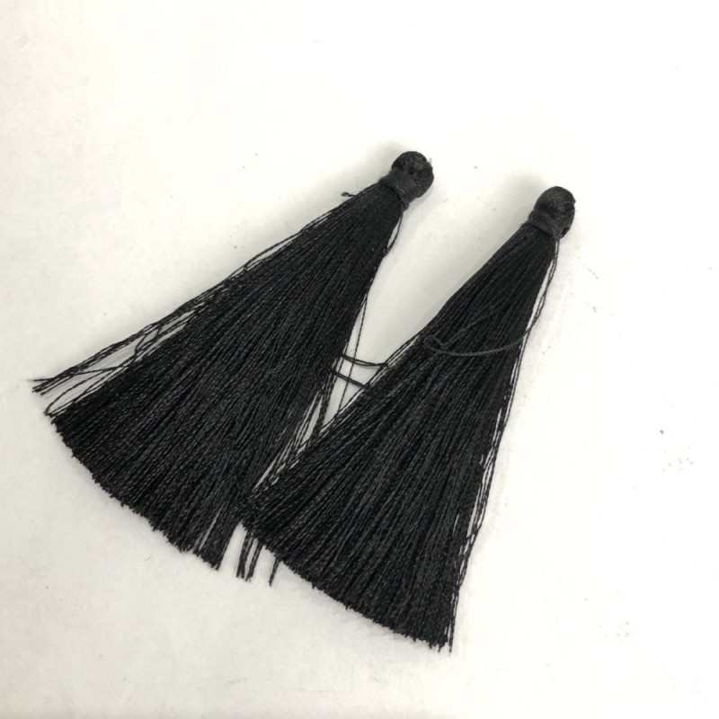 Set de două ciucuri negri, lungime 6 cm, pentru artizanat