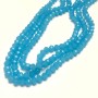 Mărgele din cristal ceh pe șnur, nuanță albastru cer, mat, rondel facetat, diametrul 6x4,5 mm, lungime 38-40 cm +