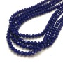 Mărgele din cristal ceh pe fir, albastru închis, mat, rondel facetate, diametrul 6×4,5 mm, lungimea 38–40 cm