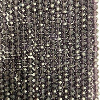 Mărgele rondel din cristal ceh, mov închis, facetate, diametrul 6x5 mm, lungimea 42 cm + -