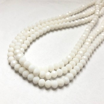 Намистини Чеський Кришталь на волосіні блідо-персикове матове гранований рондель, діаметр 6х4, 5мм + -, довжина 38-40см +