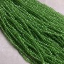 Mărgele transparente, verde deschis, din cristal ceh pe șnur, tăiate în formă de rondel, diametrul 3,5×3 mm, lungime 36–38 cm