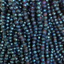 Mărgele din cristal ceh albastru cu finisaj petrol, rondel tăiat, diametrul 6x5 mm + -, lungime 40 cm +