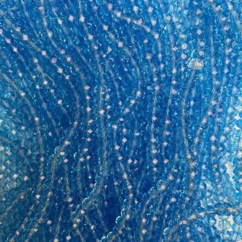 Mărgele din cristal ceh pe șnur, albastru intens, transparente, rondel facetat, diametrul 6x4,5 mm + -, lungime 38 cm +