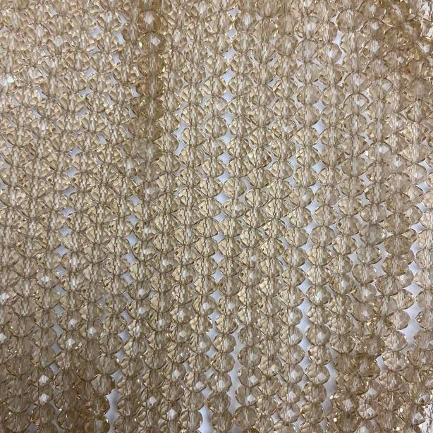Mărgele din cristal ceh, nuanță chihlimbar, transparente, fațetate în rondel, diametrul 6x5 mm, lungime aproximativ 40 cm