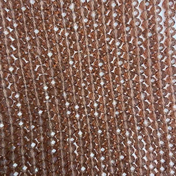 Mărgele din cristal ceh pe fir, maro transparent, rondel tăiat, diametrul 6x5 mm, lungime 40-42 cm +