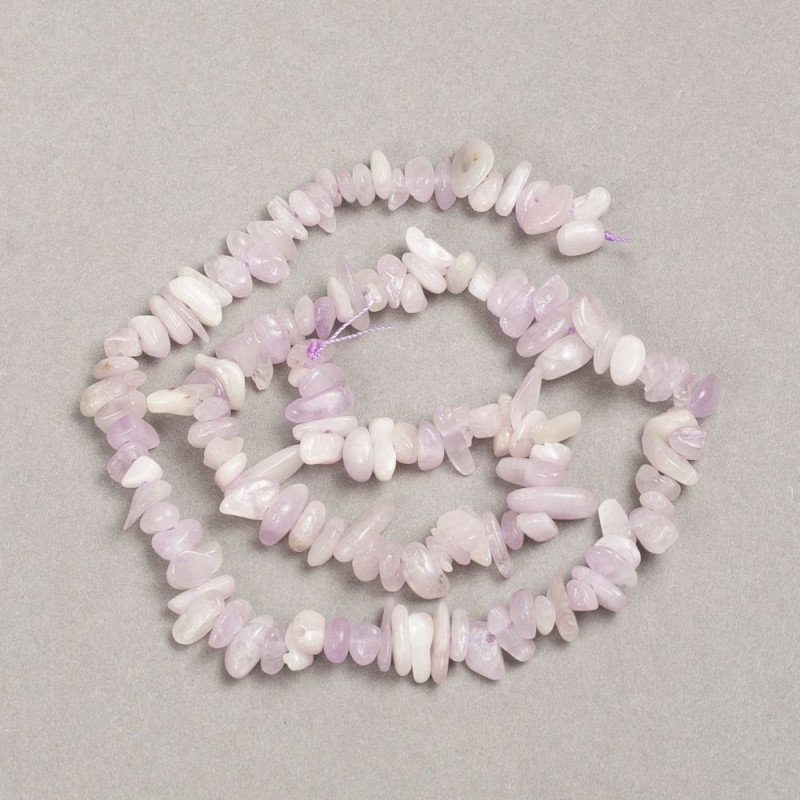 Mărgele pe șnur din piatră naturală Kunzit, granule 8×3 mm, lungime 39 cm