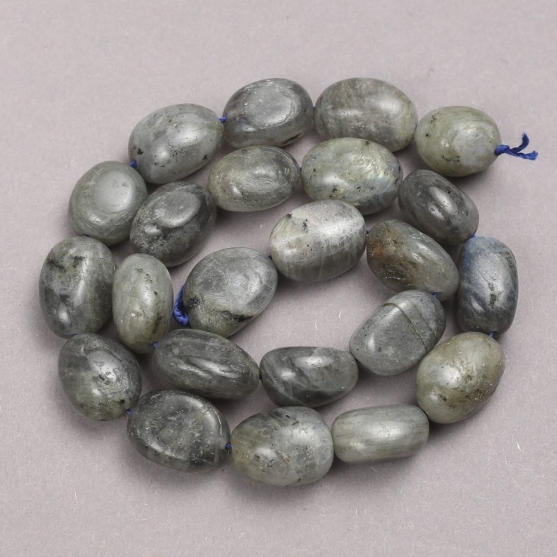 Mărgele pe fir din labradorit, fațetate, diametrul 16×13 mm, lungime 40 cm