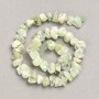 Mărgele pe șnur din piatră netratată Prehnit, formă nugget, diametru 13x8 mm, lungime 41 cm