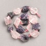 Mărgele din piatră brută – Asortiment ametist și cuarț roz, pe șnur, diametrul 20×25 mm (+/-), lungime 42 cm