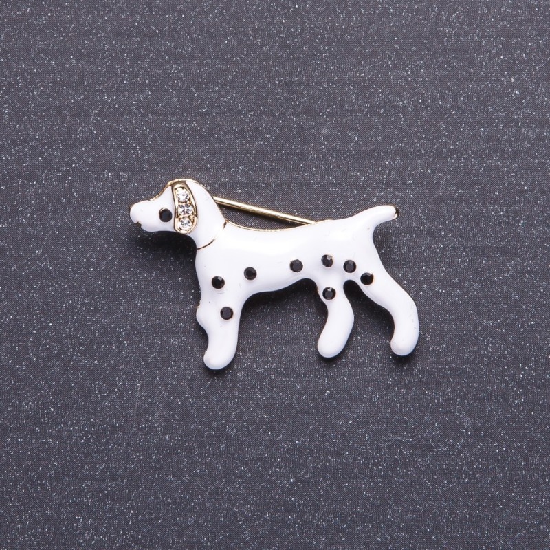 Broșă Dalmațian, culoare metal aurie, 3,5×2 cm