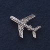 Broșă «Avion» 3x3 cm cristale, metal gri
