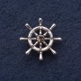 Брошка "Штурвал", діаметр 3см, сірий метал