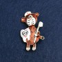 Broșă Urs Dentist, metal auriu și email, 50x30 mm +