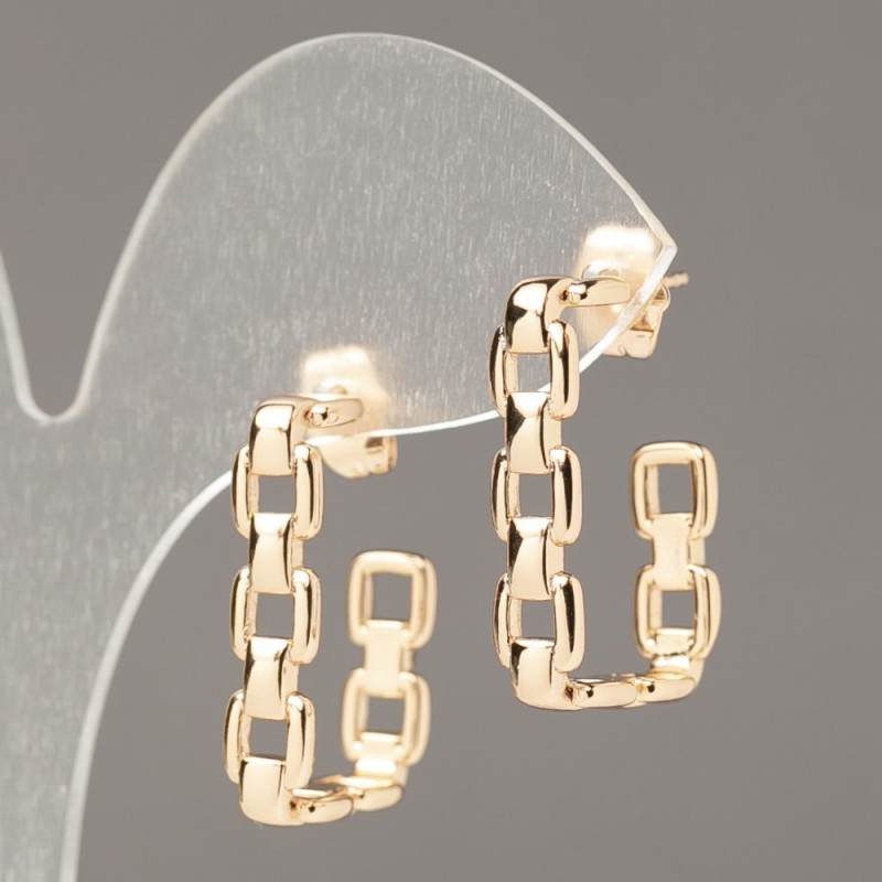 Cercei cu știft Xuping, placare aur 18K, lanț, grosime 5,5 mm, lungime 25 mm