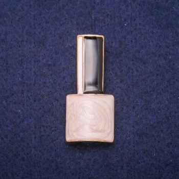 Broșă Lac perlat, negru și alb email, metal auriu 18x39 mm