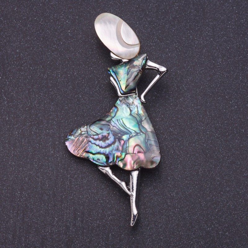 Kulon-kinesh Madam Halotis perlat, culoare metalică argintie, lungime 8,4 cm