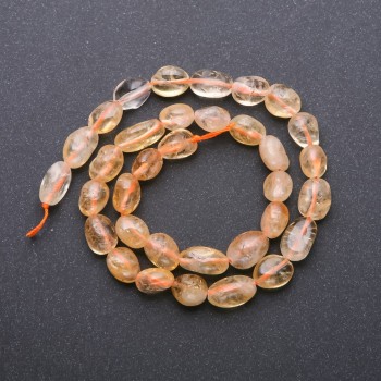 Mărgele de citrin pe șnur, formă galetă, diametrul 8x12 mm (+/-), lungime 38 cm