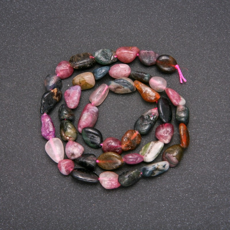 Mărgele din turmalină naturală, fațetate, diametrul 7x10 mm, lungimea 38 cm