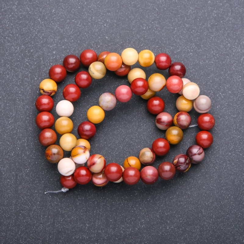 Mărgele din piatră naturală Jasp Mookaite, bile netede, diametru aproximativ 6 mm, șnur de aproximativ 38 cm