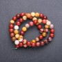 Mărgele din piatră naturală Jasp Mookaite, bile netede, diametru aproximativ 6 mm, șnur de aproximativ 38 cm