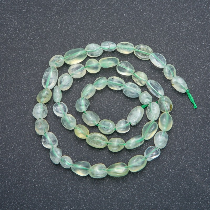 Mărgele pe șnur din piatră naturală Prehnit, formă facetată, diametrul 8x6 mm, lungimea 40 cm +