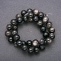 Mărgele din piatră naturală – obsidian argintiu, formă de bilă netedă, diametru 10 mm (+/-), lungime 38 cm