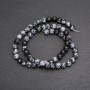 Mărgele pe fir din obsidian de zăpadă, Lacrimile Apacheilor, bilă netedă, diametrul 6 (+ -) mm, lungimea 38 cm