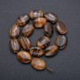 Mărgele pe șnur din piatră naturală — ochiul de tigru, oval, diametrul 25×18 mm, lungime 39 cm