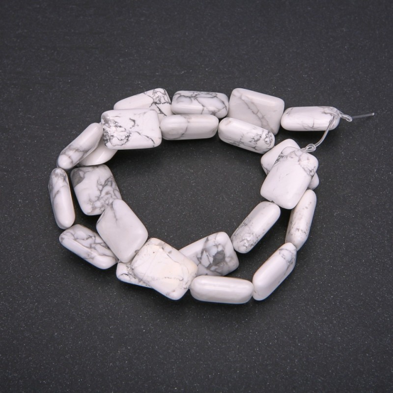 Mărgele din kaolin natural, dreptunghiulare, 13×18 mm, lungime 38 cm