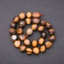 Mărgele pe șnur din piatră naturală Ochiul de Tigru, fațetat, diametrul 9×13 mm (+/-), lungime 38 cm