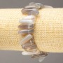 Brățară pe elastic din piatră naturală – agat fumuriu, fragmente în formă de ace, diametrul 13–22×3–6 mm, lungime 18 cm +