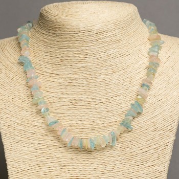 Colier din Morganit natural, mărgele din piatră naturală, diametrul 6–12×2–5 mm, lungime 44–46 cm +