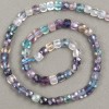 Mărgele pe șnur din piatră naturală, cub facetat fluorit, 6x6 mm, lungime 40 cm +