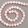 Mărgele din cuarț roz natural, formă sferică tăiată, diametrul 8 mm, pe șnur, lungime 38 cm +